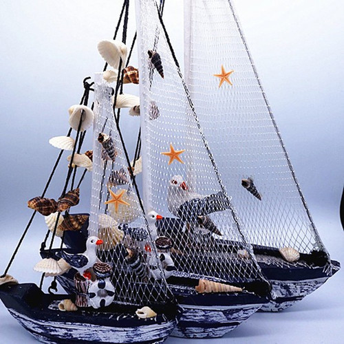 Direct supply from the manufacturer: Mediterranean-style wooden seashell conch sailboat scenic souvenir stall merchandise seashell handicrafts