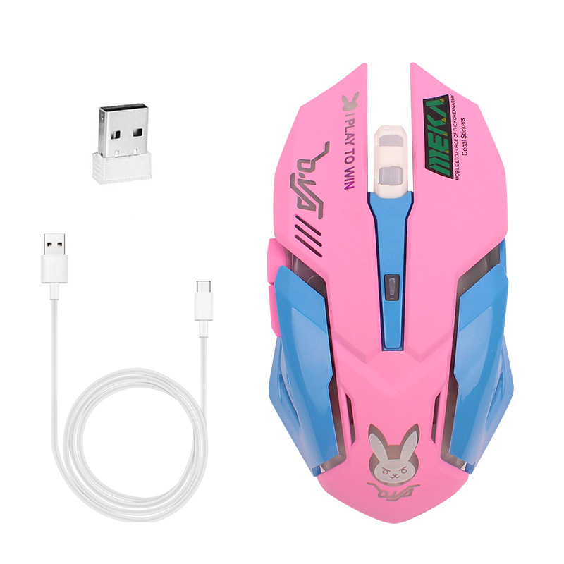 Mouse Inalámbrico Gamer con Iluminación RGB Recargable USB Ergonómico para Juegos y Oficina image 5