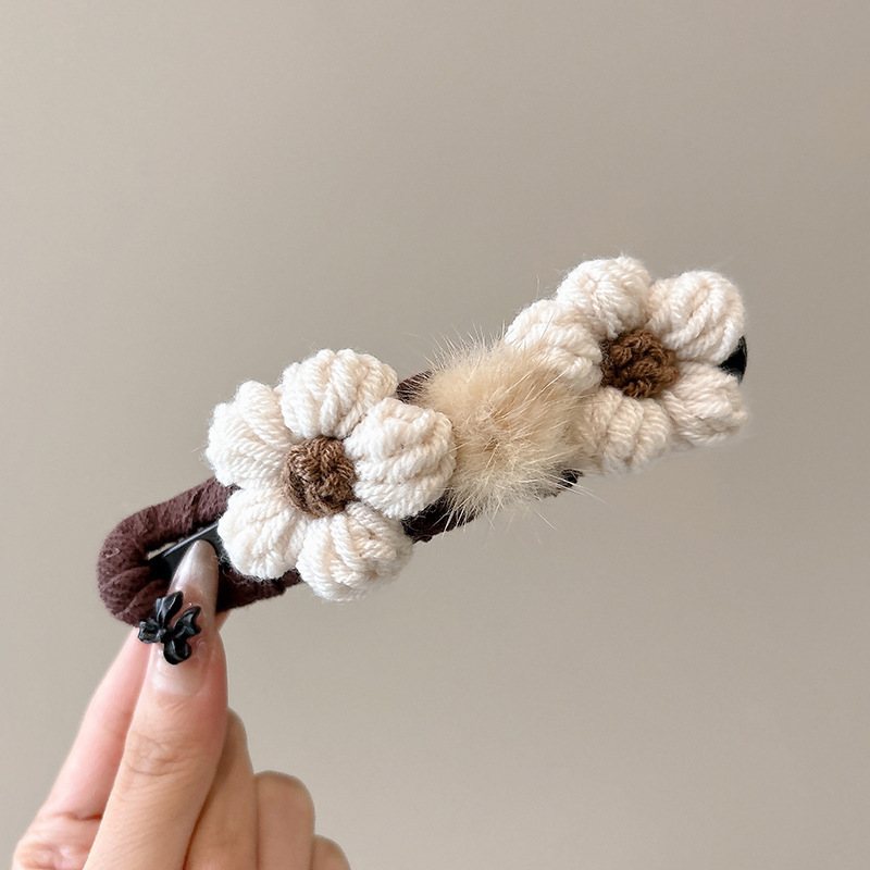 Flores grandes clip de boca de pato para mujeres cabeza trasera clip de cabello de alta sensibilidad más clip lateral agarrar clip de cabello