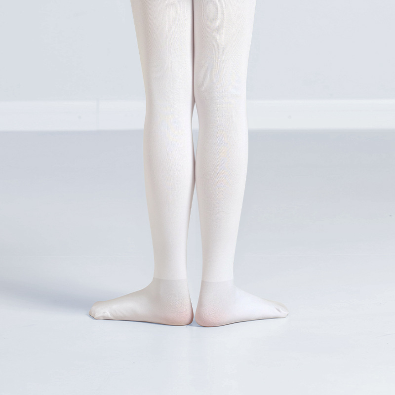 Calcetines de baile para niños pantimedias para niñas 180D engrosados no forrados de vellón calcetines para bebés calcetines de polainas de baile blanco