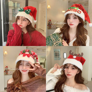 Christmas dress up plush Christmas hat adult cos Santa Claus performance photography props Internet celebrity atmosphere hat