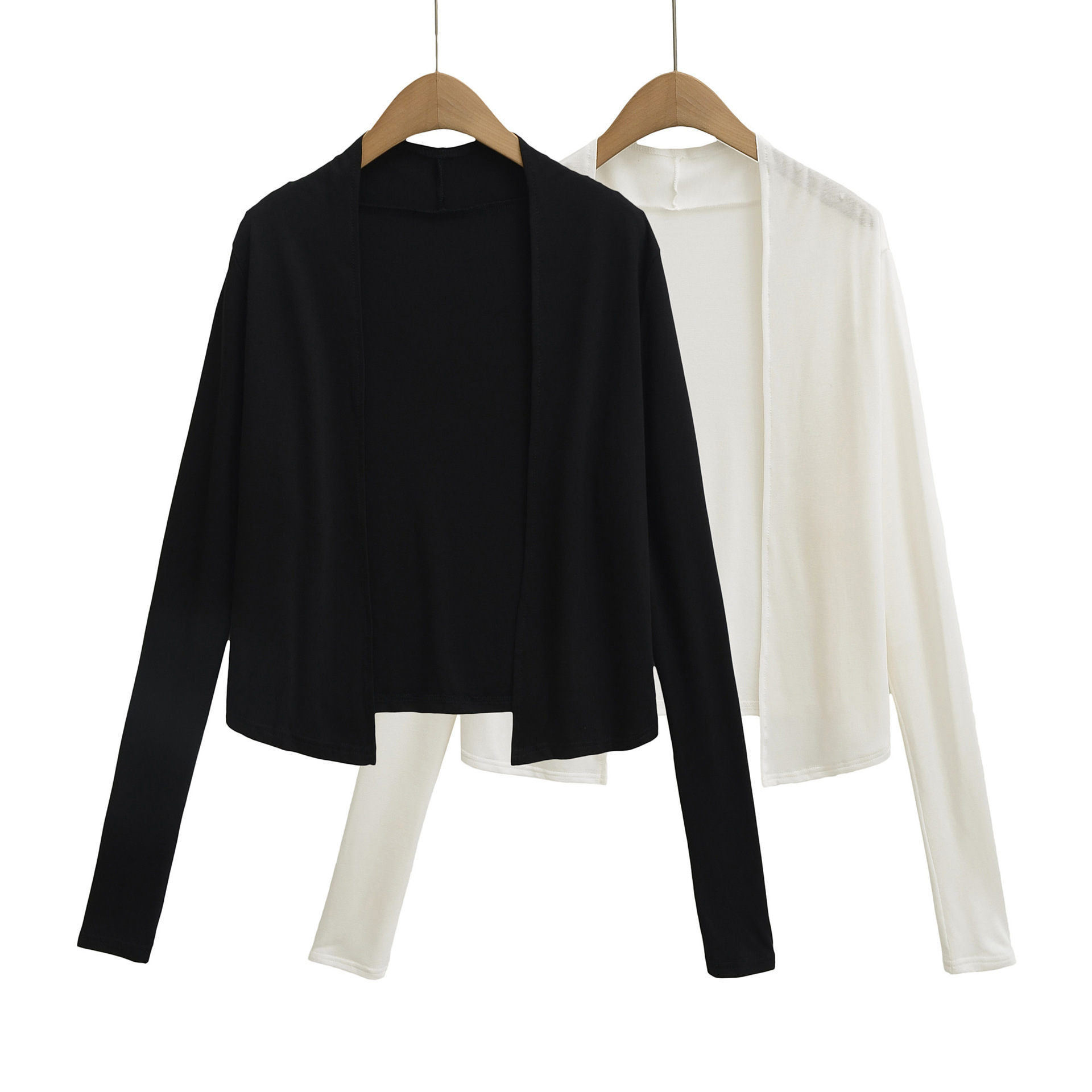 厂家批发针织小开衫女韩版时尚新款宽松慵懒纯色长袖防晒薄款上衣