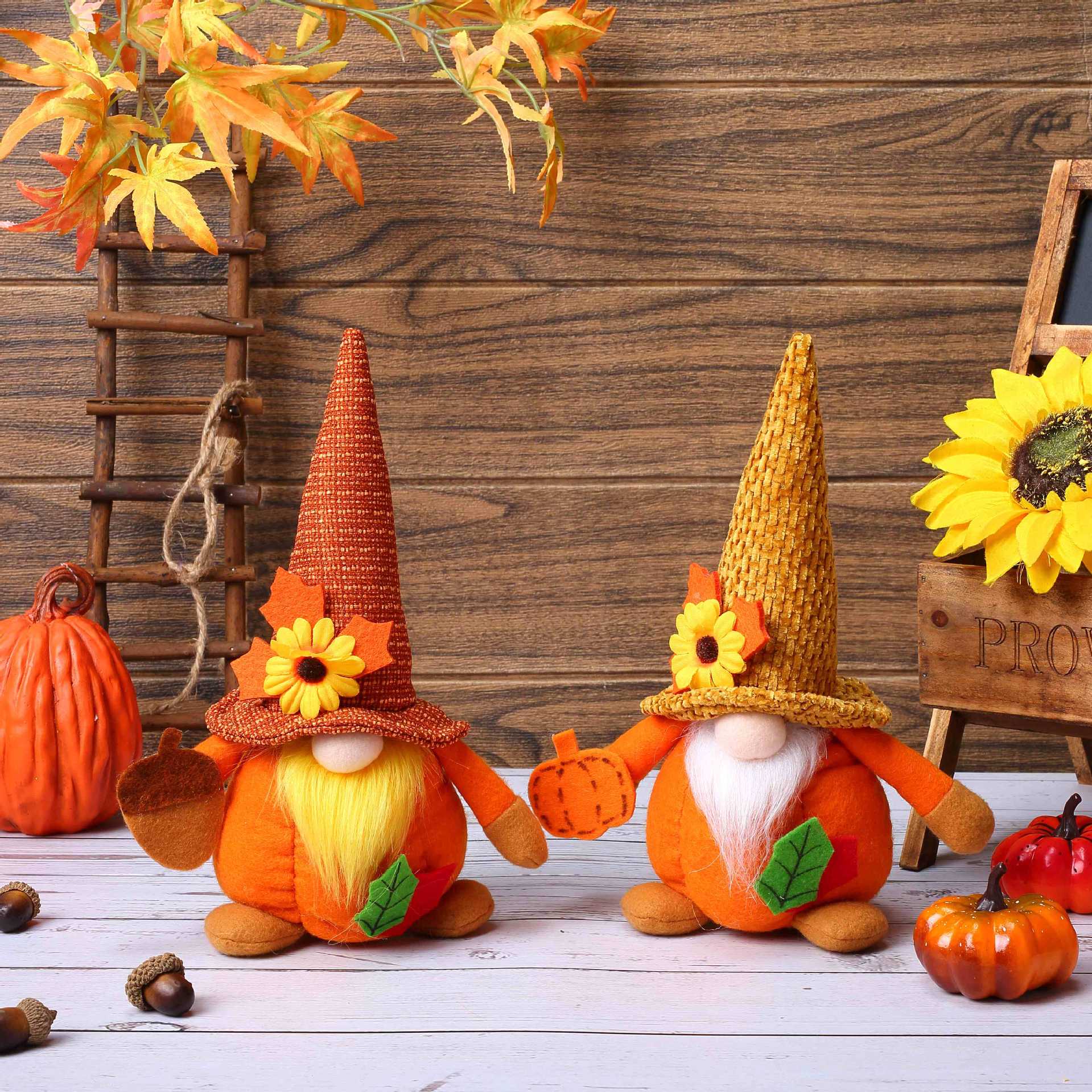 Nuevo festival de cosecha de felpa de Acción de Gracias transfronterizo decoración muñeca sin rostro calabaza hoja de arce Rudolph decoración lote