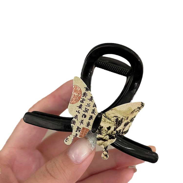 Hair clip (butterfly crab), Chinese style, 13 cm, lightweight
