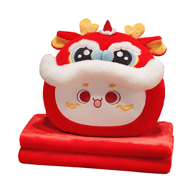 Dragón año León almohada manta dos-en-uno Oficina cojín siesta almohada sofá sala de estar almohada edredón de doble uso