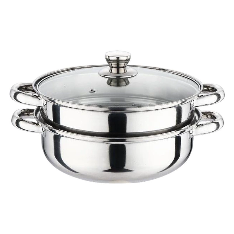 Двухслойный пароход из нержавеющей стали бытовой многофункциональный пароход утолщенный стеклянный крышка для супа кастрюля 2 в 1 большой емкости