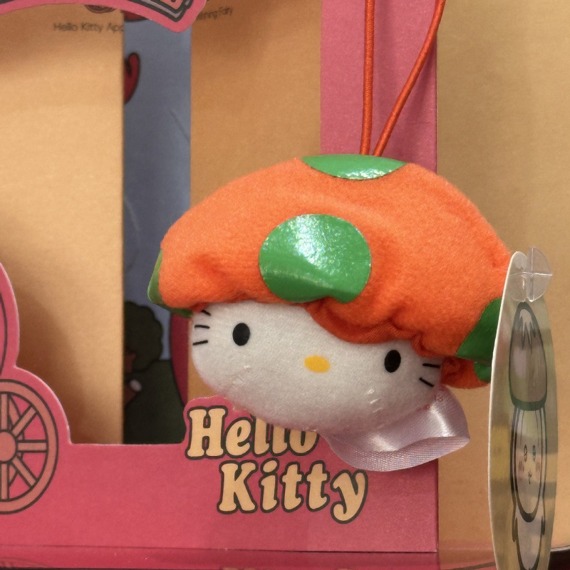 黑色草帽kitty帽宝宝挂件爱心扣公仔玩偶可爱赫本风挂饰钥匙扣|undefined
