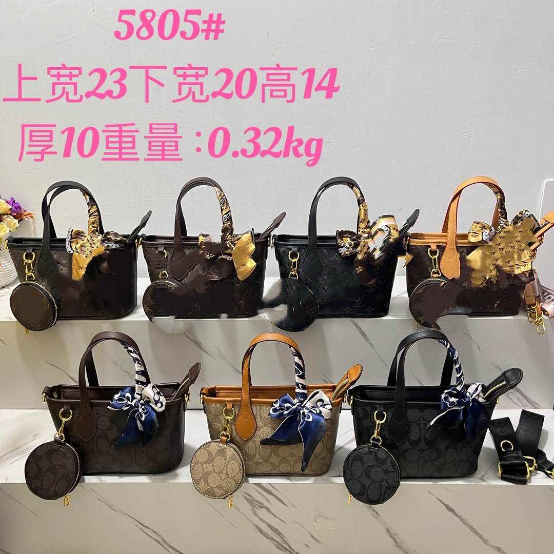 爆款跨境包包女2025新款直播百搭印花字母单肩斜挎手提托特包批发