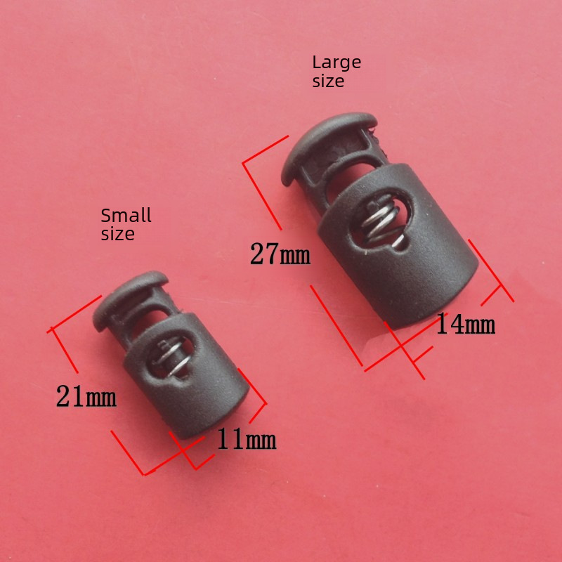 Single hole double hole black and white plastic spring buckle elastic buckle rope buckle pig nose buckle