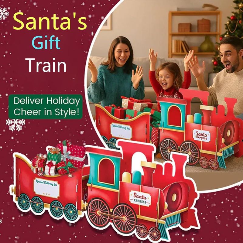 新款Christmas Presents Trains 圣诞礼物火车圣诞老人的礼物火车|undefined