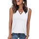 Amazon European and American Foreign Trade 2025 Women's V-neck Casual Loose Summer New Solid Color Vest Sleeveless Shirt