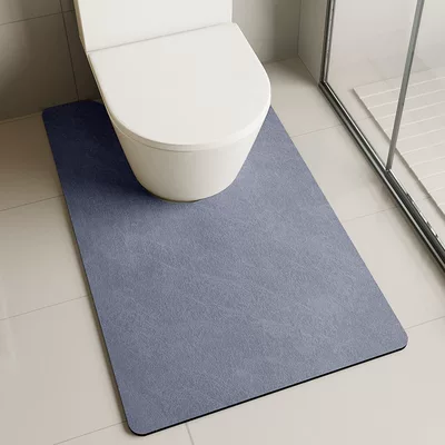 Bathroom Entrance and Toilet, Cool pad - navy-blue-diatom-mud-cushion-u-shaped-u-shaped-55x50cm
