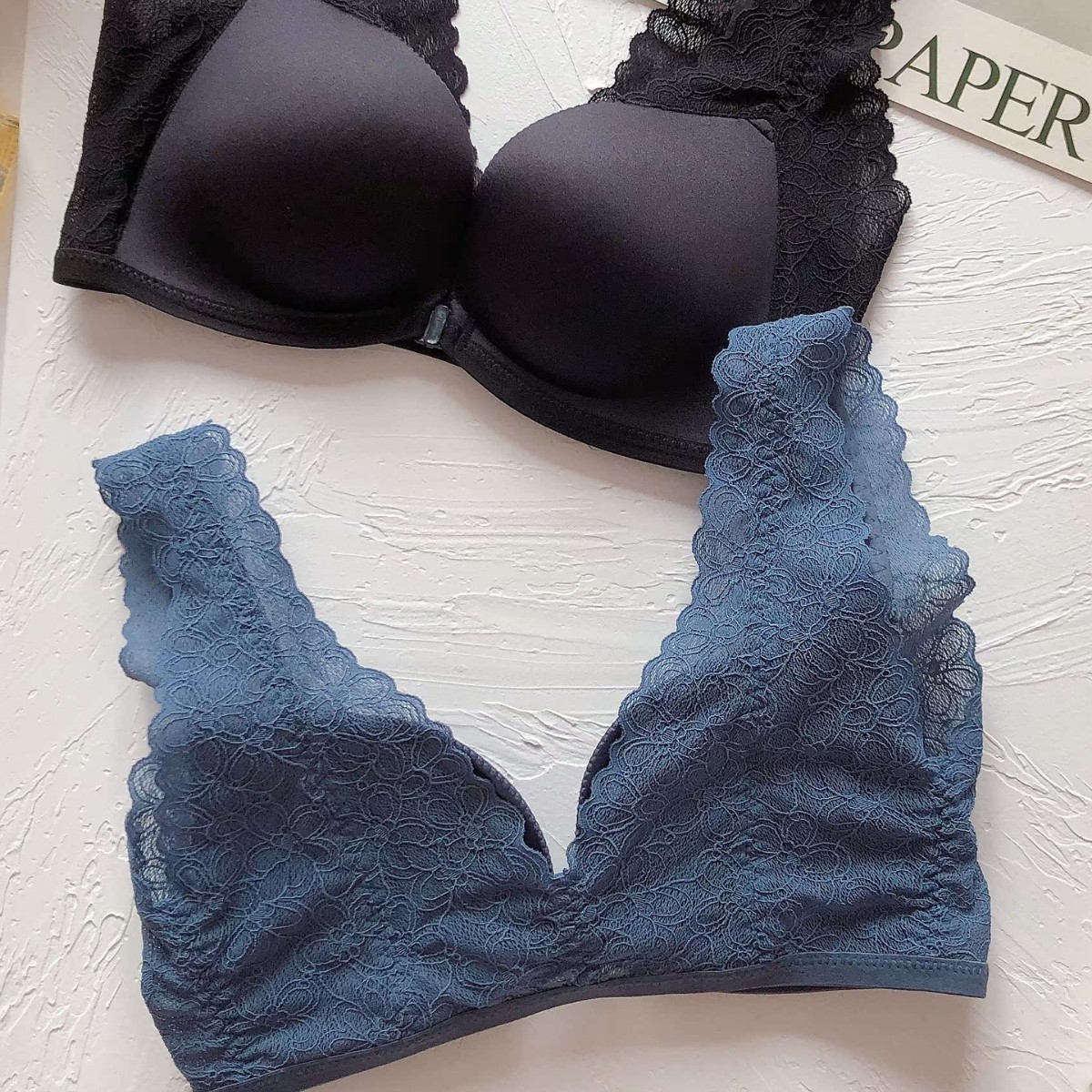 Damen-BH mit Vorderverschluss, Spitze, Push-up, verstellbar, nahtlos, kabellos, lässt kleine Brüste größer wirken und reduziert seitliches Brustgewebe._voghion.com