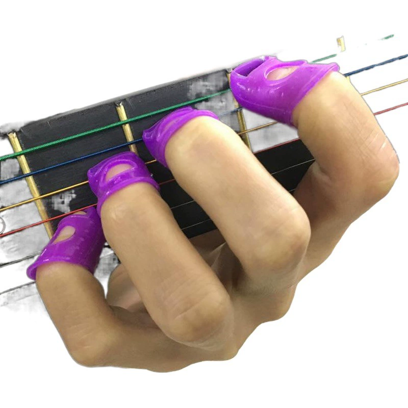 Гитарные напальчники для защиты левой руки, защита пальцев, укулеле, нажимные струны, детские перчатки, разноцветные
