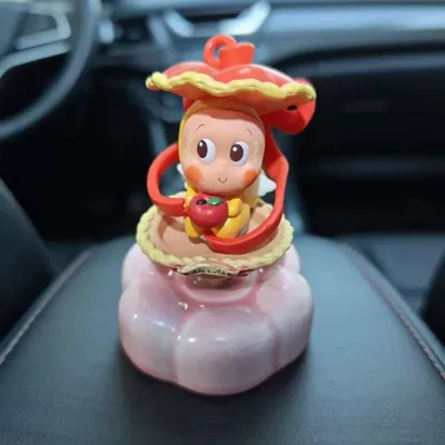 Jingdezhen-Style Star-Shaped Desktop Ornaments, Car Decorations, Trendy Gifts for Girls, Cute Spinning Toys (Car ornaments) - no-specifications-wish-apple-pink-base