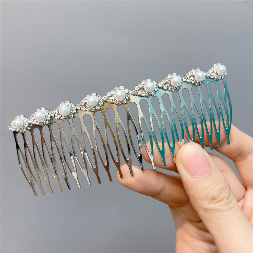 Fashion Diamond-studded Pearl Bow Hair Comb Wholesale Nihaojewelry display picture 16