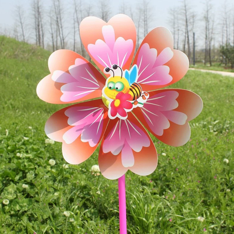 Plastic windmill toy, flowered