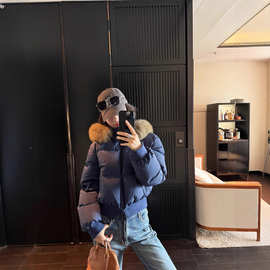 飞行员派克 韩版貉子大毛领90白鹅绒羽绒派克服2025新款