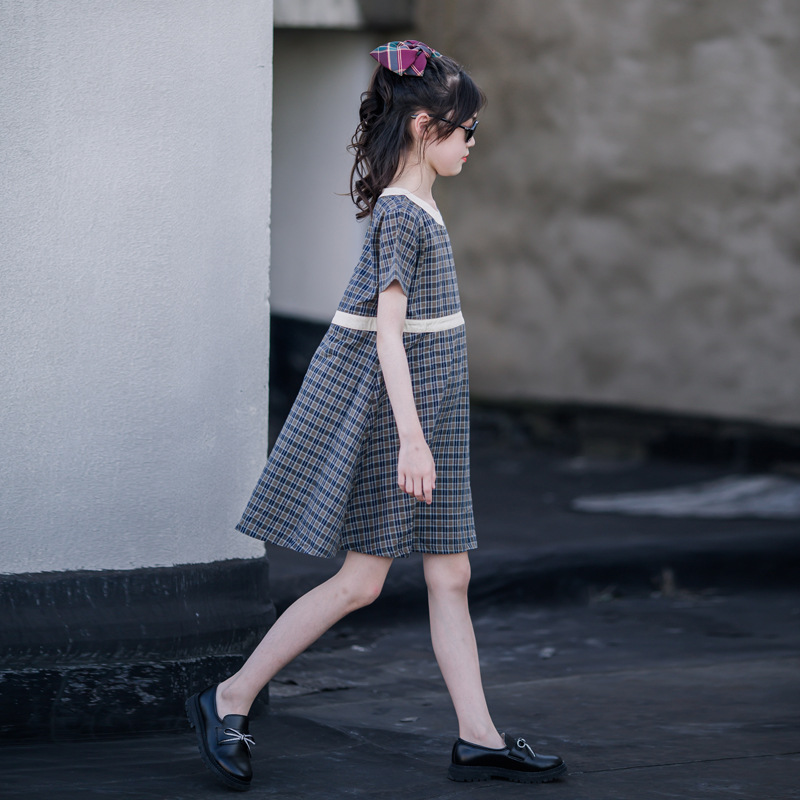 Corea del Sur ropa para niños 2023 primavera estilo coreano niñas Mori artística falda a cuadros vestido de los niños falda de algodón de las niñas