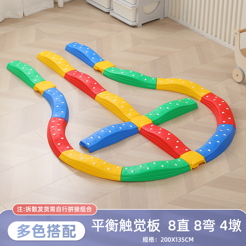 Fuente fábrica juguetes de educación temprana para niños equipo de entrenamiento de integración sensorial equilibrio táctil pisando el arco iris sobre el río material didáctico de piedra