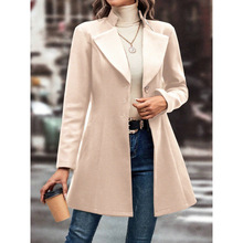Q 36008 Solid lapel woolen coat ��ɫ���I�������׿羳