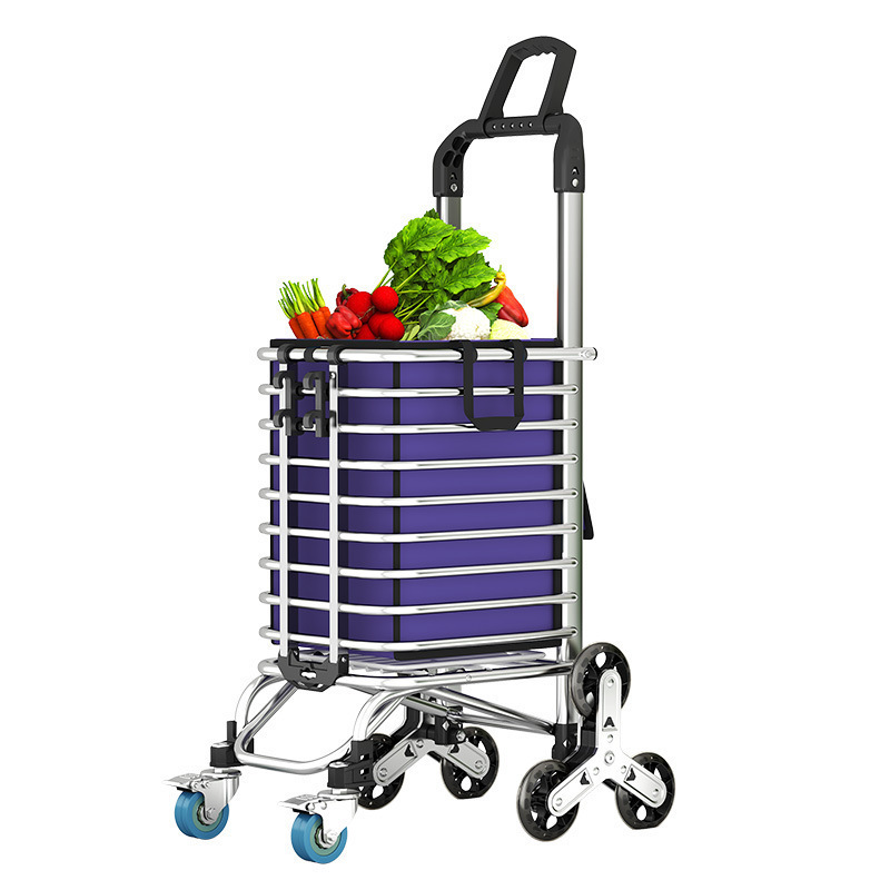 Compra de verduras pequeño carro de compras portátil doméstico plegable viejo escalera varilla de tracción pequeño carro red tracción remolque de carga