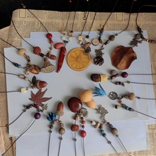 原创植物果实项链天然橡果童趣复古长款民族风文艺中药叠戴毛衣链