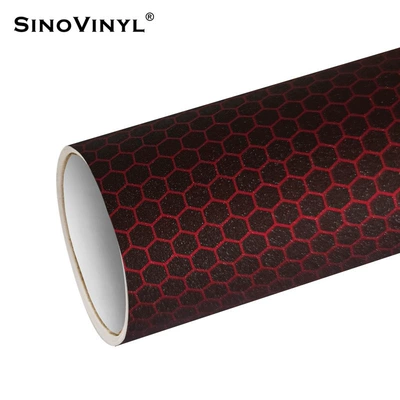 Automotive Film | honeycomb body color changing film - 15218-m-honeycomb-flash-point-black-and-red
