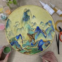 千里江山图山水掐丝景泰蓝珐琅画diy材料包非遗手工艺金丝沙画