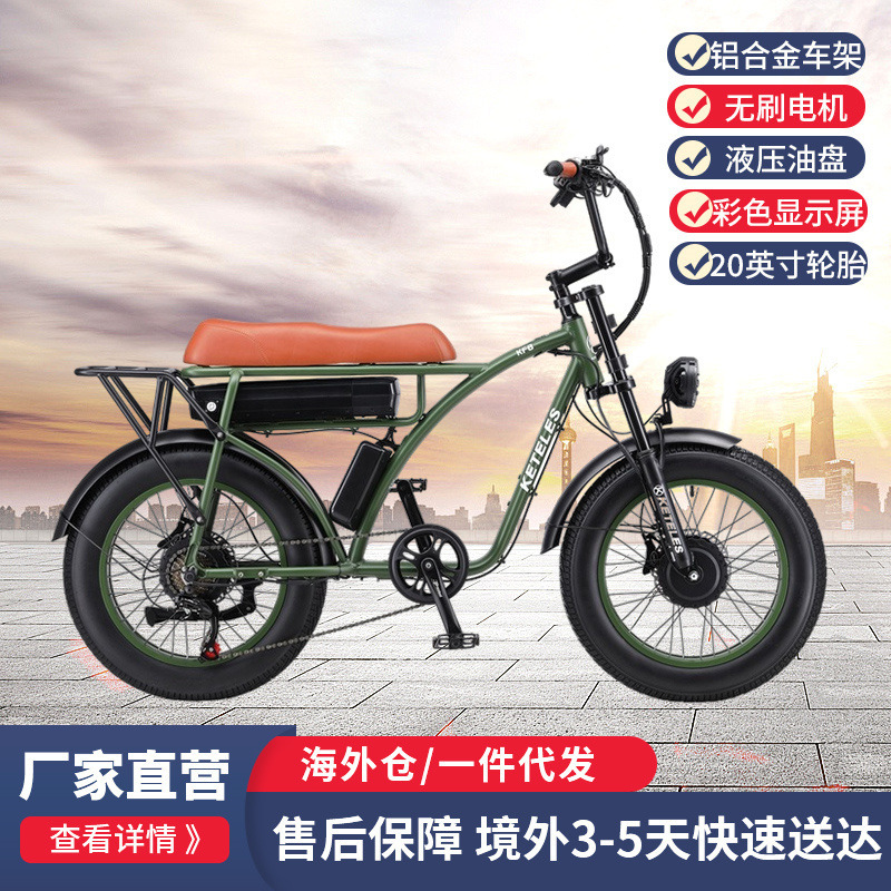 2000W electric snow bike front and rear shock absorption fat tire variable speed overseas generation beach cross-country mountain bike