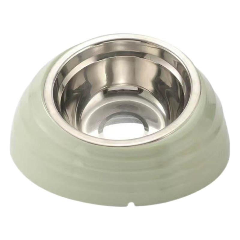 Nuevo cuenco para mascotas, cuenco para gatos de acero inoxidable, alimentador para mascotas, cuello, boca oblicua, comida para gatos, suministros para perros al por mayor