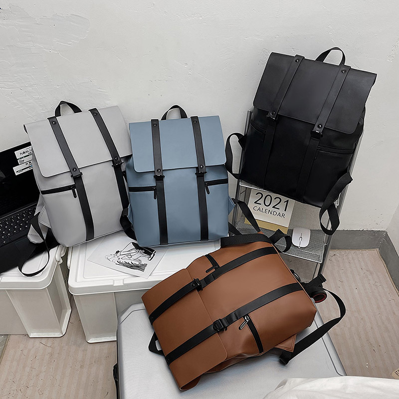 Marca de moda textura avanzada mochila de cuero de las mujeres a prueba de agua viajes de cercanías computadora mochila hombres y mujeres estudiante universitario gl schoolbag