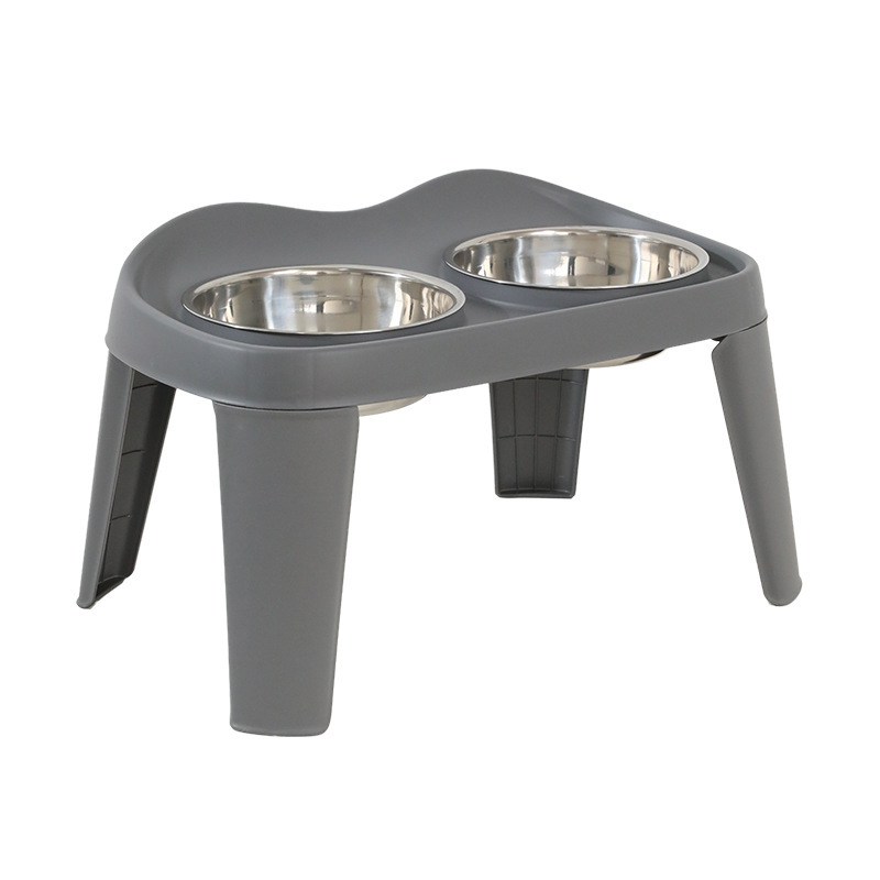 Alimentos de agua para perros plegables elevados doble tazón tazón de acero inoxidable tazón para perros grandes artículos para mascotas al por mayor transfronterizos