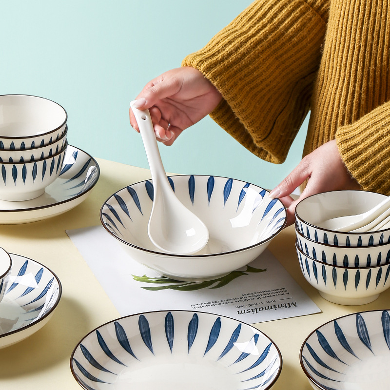 japanese ceramic tableware set creative ceramic bowl and dish gift box opening meeting sale gift activity business partner gift