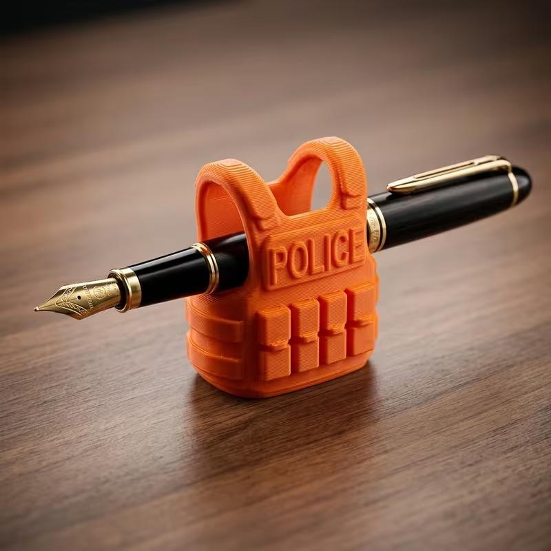 Cross-Border Novelty Tactical Vest Pen Holder Ornament Pendant Police Bulletproof Vest Desktop Creative Quirky Unique Storage
