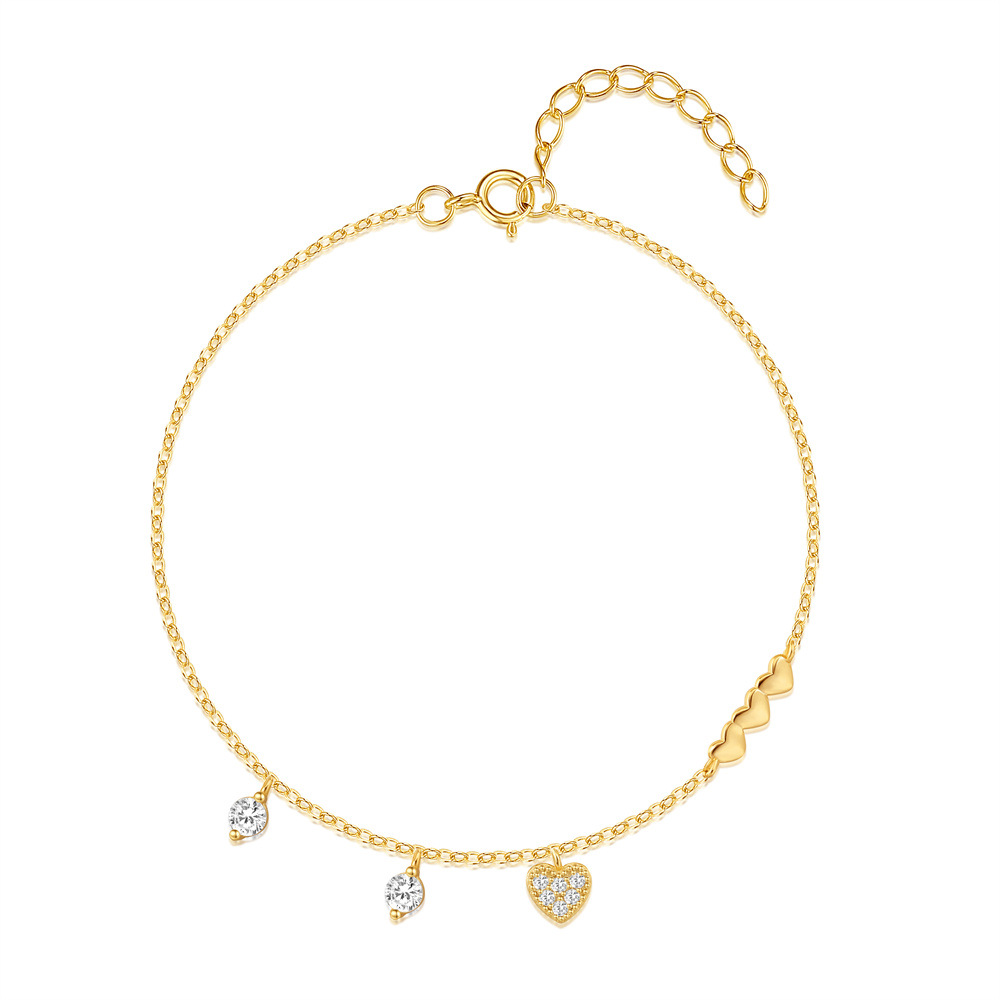 All Seasons Season Women's Gender 925 Sterling Silver Cable Chain Multi Charms Bracelet Bracelets IG Style Simple Style