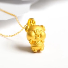 超人猪GG小猪吊坠项链女新款轻奢转运珠挂坠本命年生肖猪精致送礼