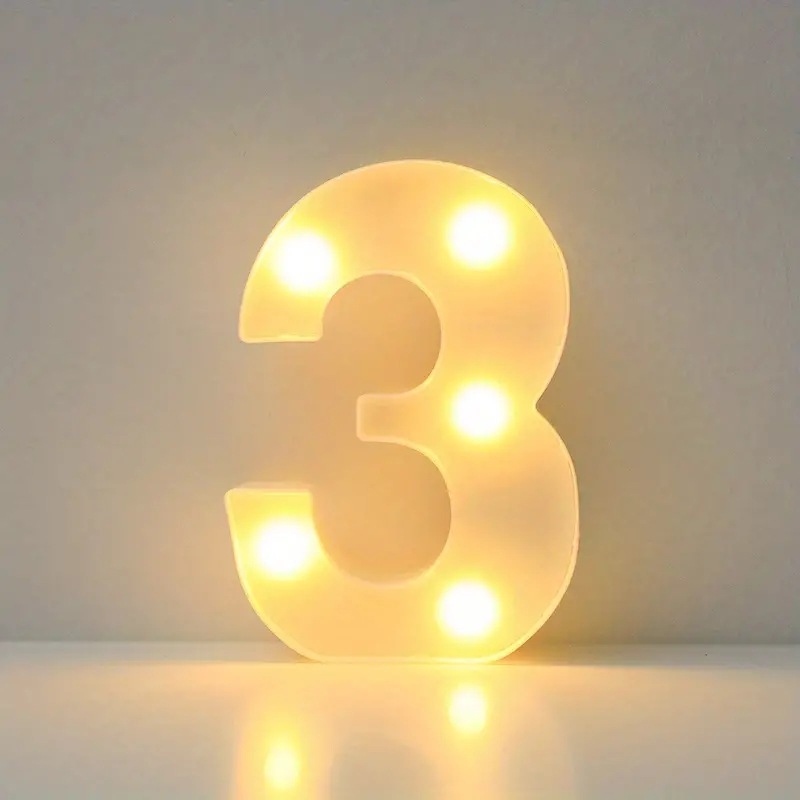 Amazon (16cm) LED blanco inglés número de letras lámpara de cumpleaños propuesta de matrimonio atmósfera lámpara LED lámpara decorativa