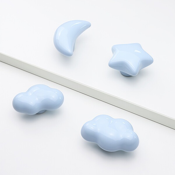 Cute ceramic handle children's room handle cartoon cabinet cloud…