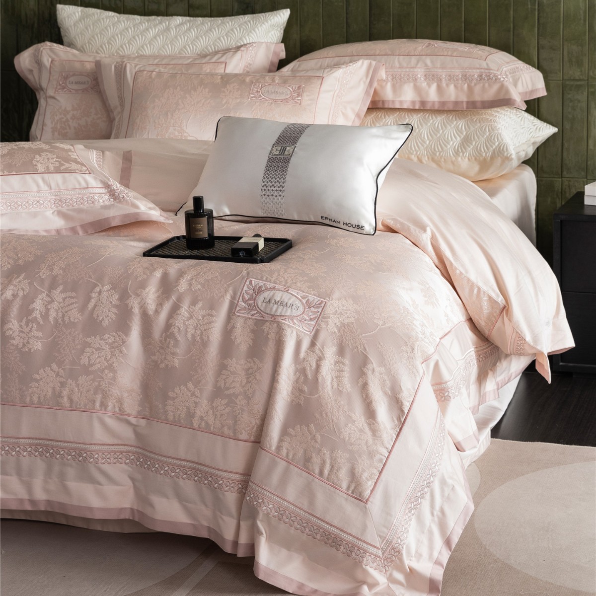 Light Luxury Style, Stereo Gilt Relief High-Precision Bedding, Pure Cotton Long-Staple Cotton Four-Piece Set, Ophelia