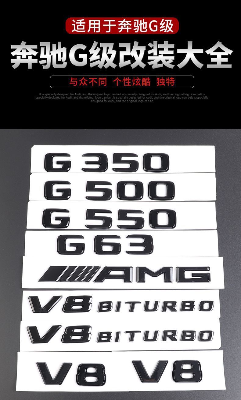 Mercedes-Benz G-Class G500 G350 G550 AMG G63 rear emblem, black warrior emblem, decorative sticker