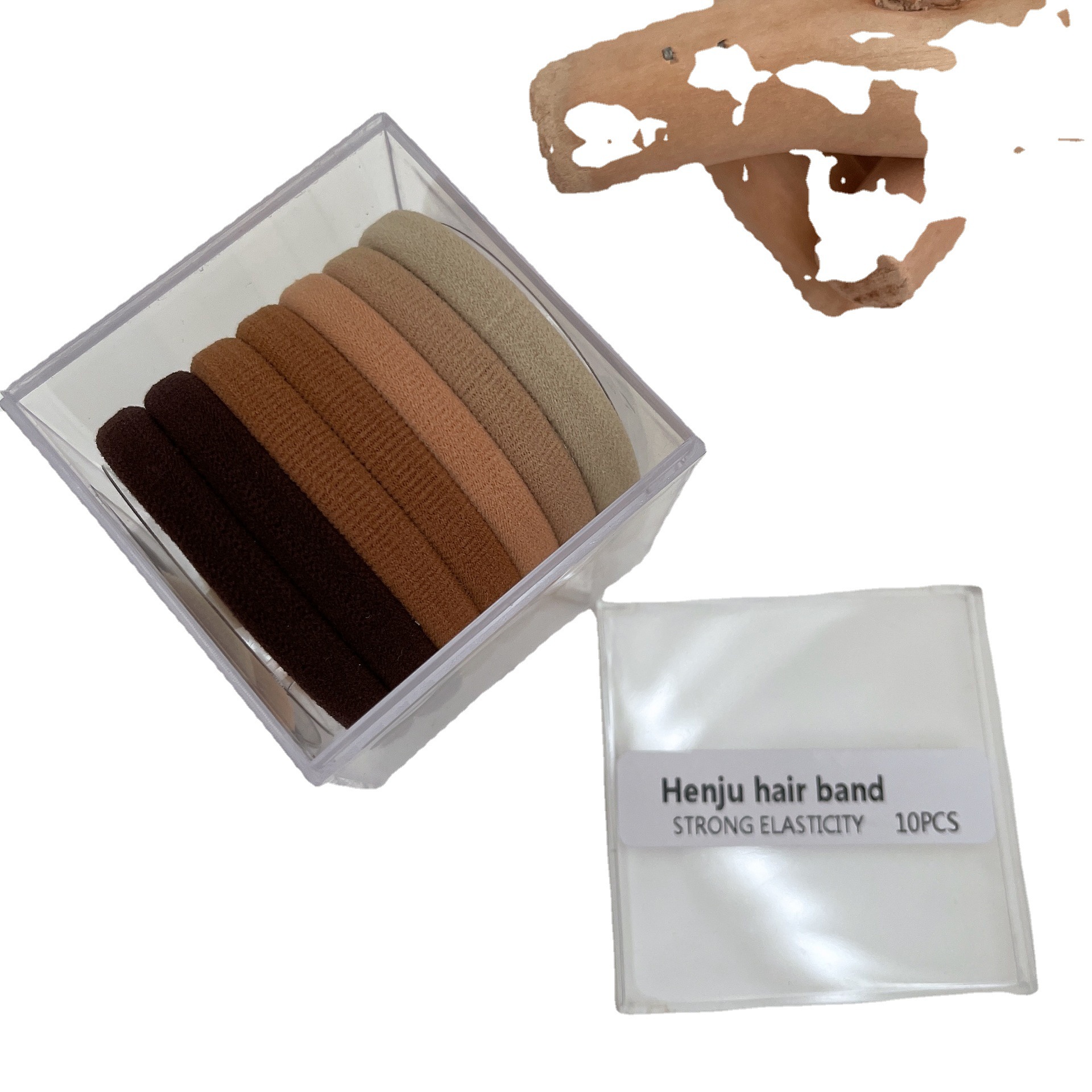 Coreeană simplă și durabilă de bază, înaltă elasticitate, coardă de păr, inel de păr, Internet festiv, cu bandă de cauciuc în cutie, coardă de păr, cap cu bilă, husă din piele_voghion.com