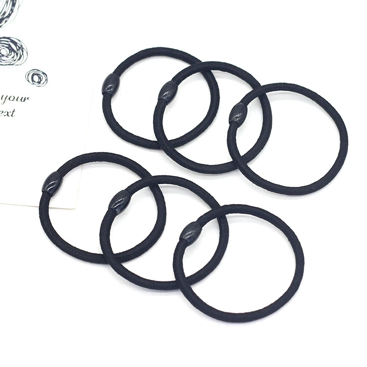 Корейский стиль, маленькая черная повязка для волос с бусинами, высокоэластичная черная резинка для волос, кожаный комплект, повязка на голову, небольшой подарок, производитель, оптовая продажа, кожаный чехол