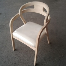 现代简约意式北欧实木餐椅白胚家用椅子靠背接待洽谈椅白茬茶台椅