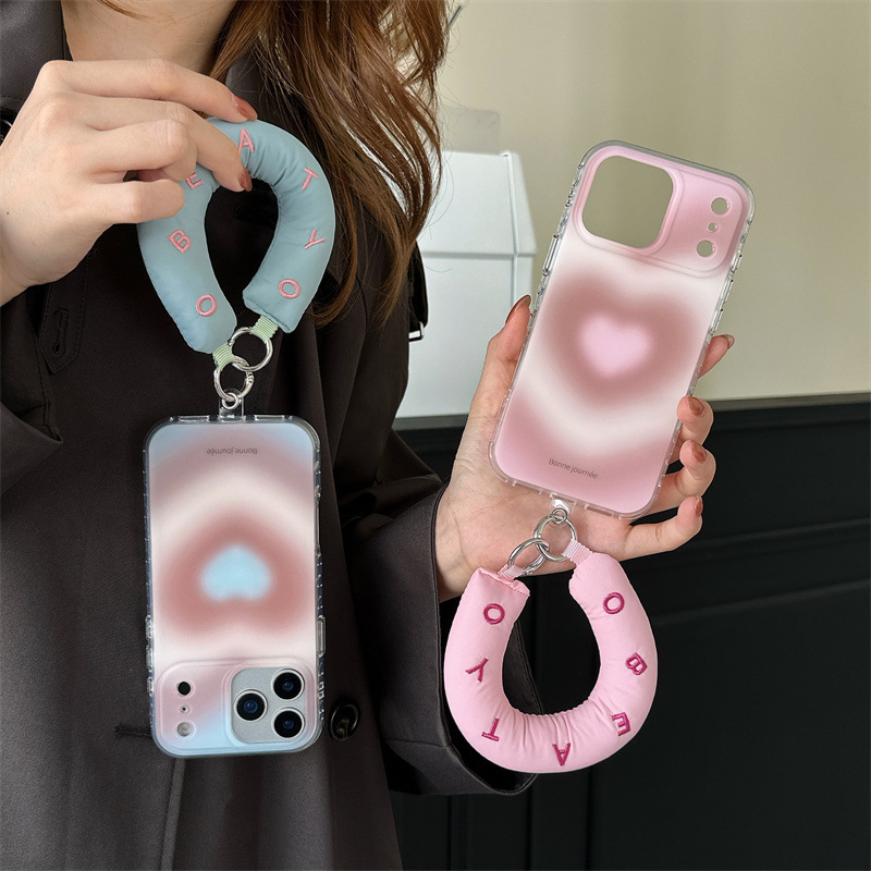 简约渐变爱心晕染适用iPhone17苹果16ProMax/15/14手机壳新款少女|undefined