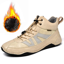 38-48 跨境大码男士靴子秋冬季高帮鞋子男鞋青少年加绒保暖马丁靴