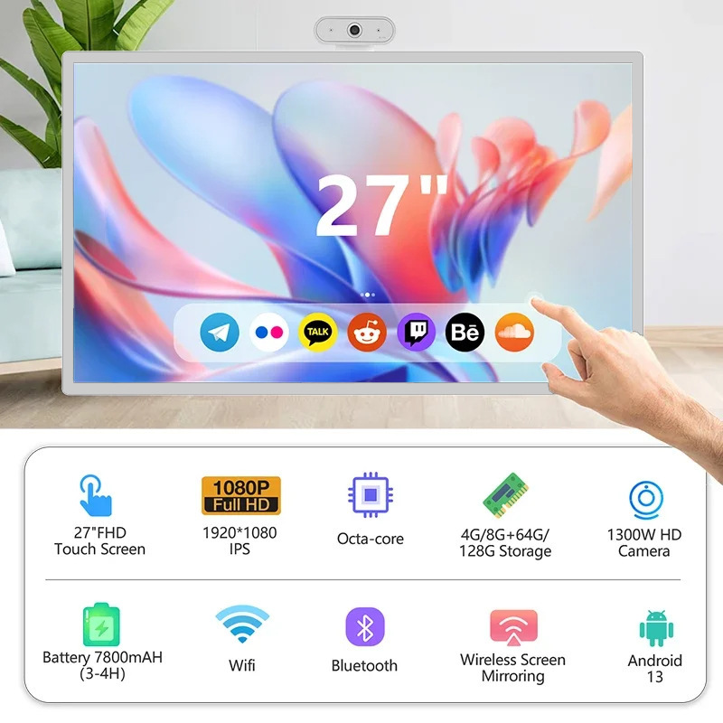 27inch Bestie Machine Xunxin スクリーン ワイヤレス投影 エンターテイメント ライブブロードキャスト ポータブル スマート TV マルチメディア オールインワン マシン|undefined