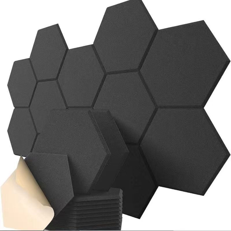 Cross-Border Polyester Fiber Sound-Absorbing Panel Hexagonal Chamfered Felt Board Self-Adhesive Wall Background Decorative Soundproofing Board Photo