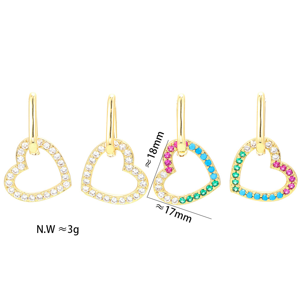 Unisex Gender Plating Design Fashion New Style Color Heart-shaped Hollow Earrings