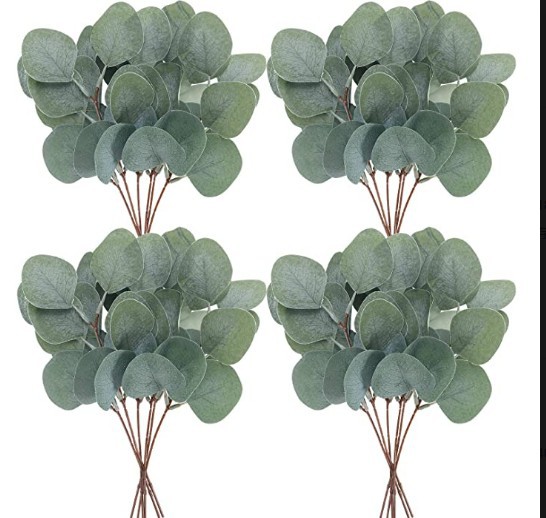 Ramas artificiales de eucalipto, decoración para mesa o bodas